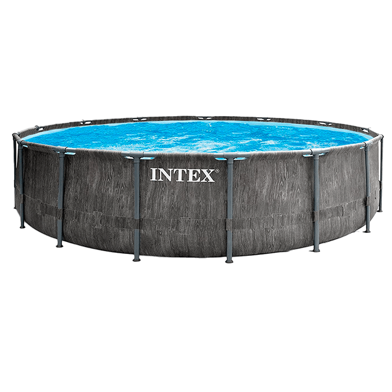 INTEX 28733EH Piscina de prisma de 15 pies x 42 pulgadas, azul, piscina  sobre el suelo