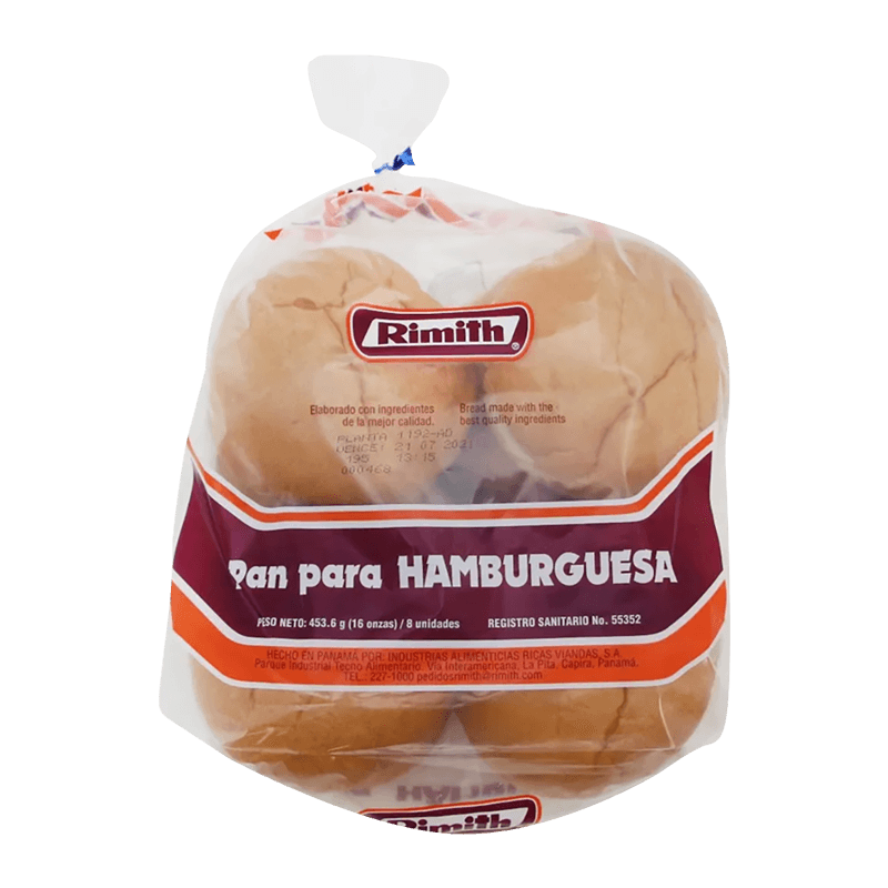 Pan para Hamburguesa Rimith|8 Unidades