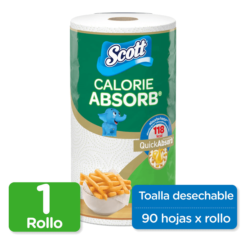 Papel Desechable Scott Calorie Absorb|1 Rollo|90 Hojas